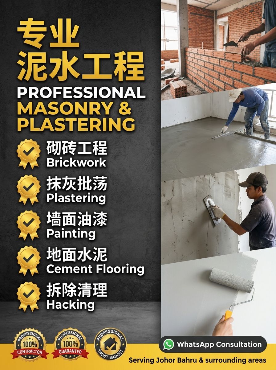 师傅的泥水工程服务介绍海报